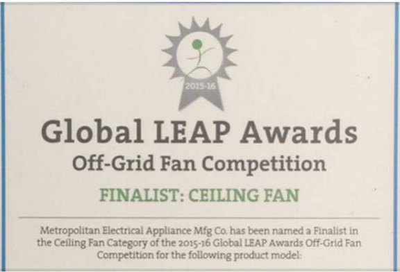Keppe Motor is selected as finalist in the 2015-16 Global LEAP Awards in USA.